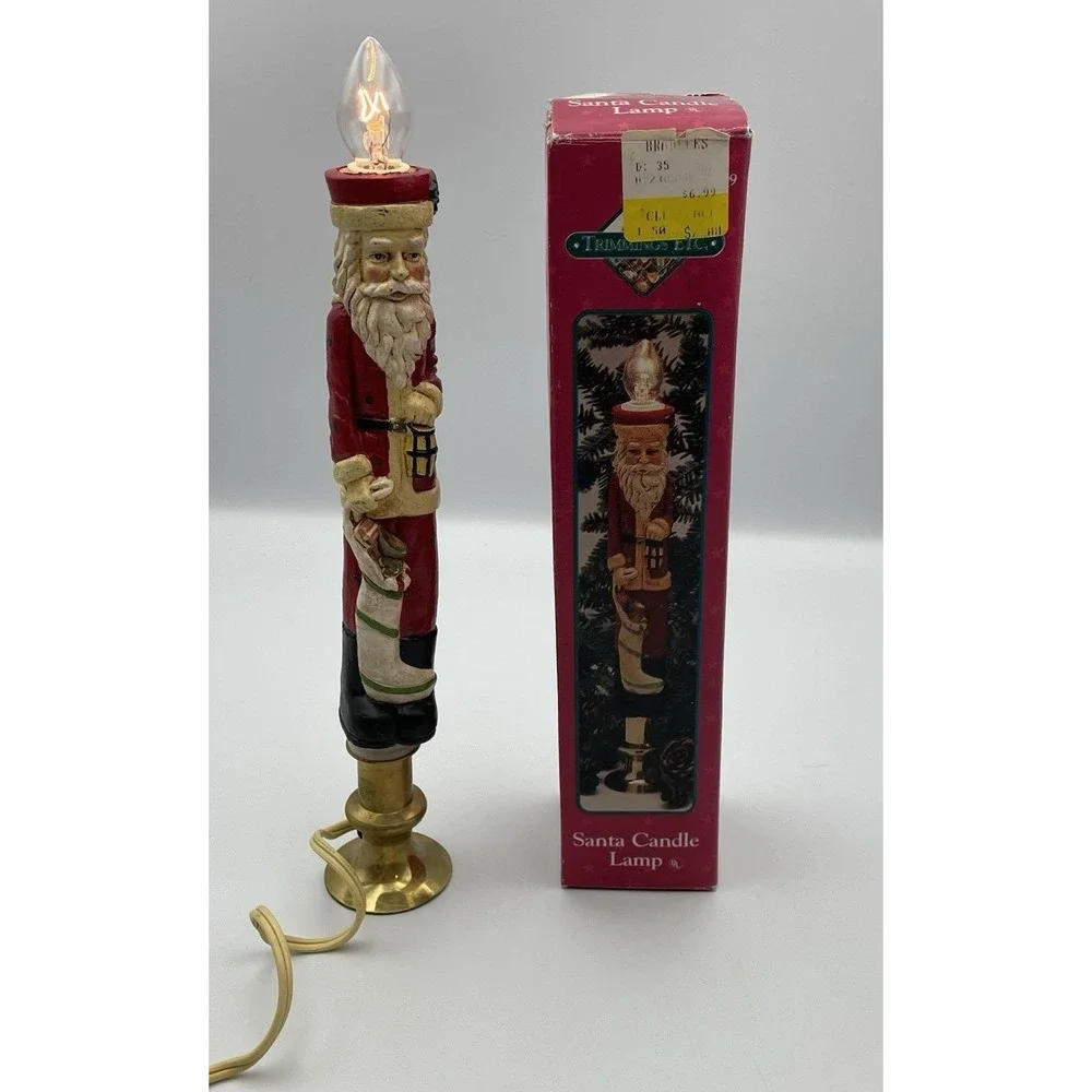 Vintage Trimmings Etc Santa Candle Lamps Set of 6 Tested‎ Working 1990s W/ Boxes
